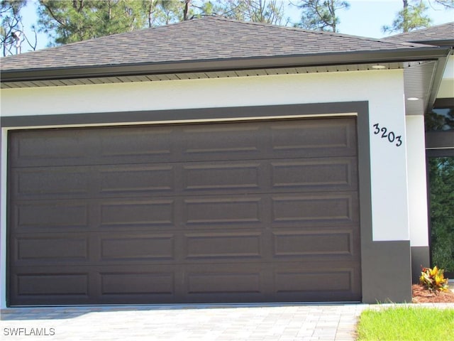 garage with driveway