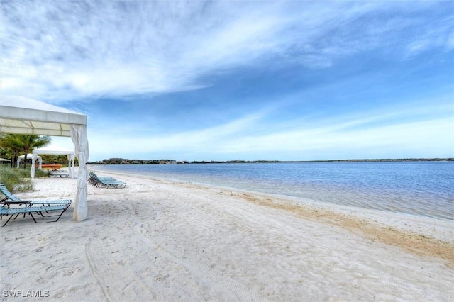 view of water feature featuring a view of the beach