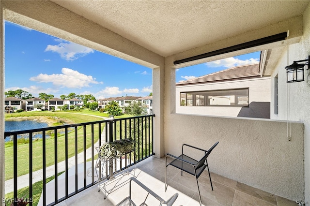 balcony with a water view