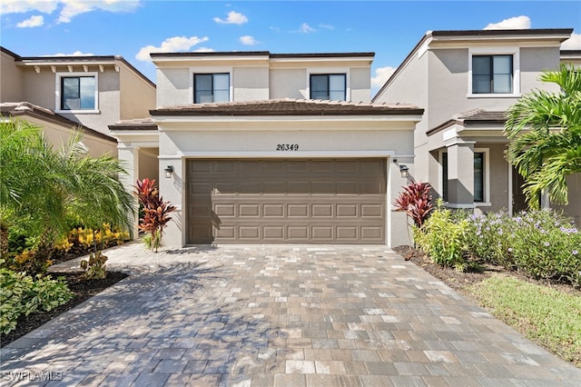 view of property with a garage