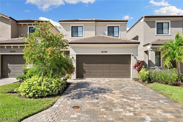 view of front property with a garage