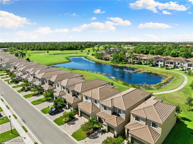 26349 Bonita Fairways Blvd, Bonita Springs, FL 34135 - drone / aerial view with a water view, a residential view, and golf course view