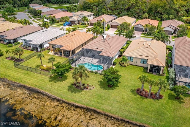 aerial view featuring a residential view