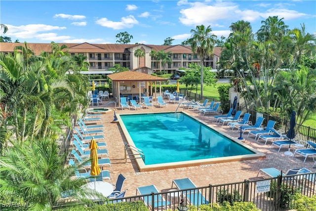 view of pool with a patio