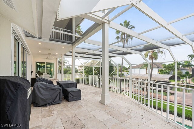 view of patio / terrace featuring a grill