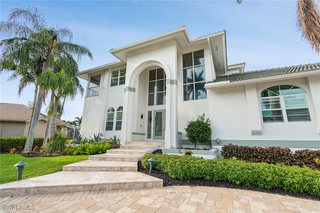 view of front of house with stucco siding