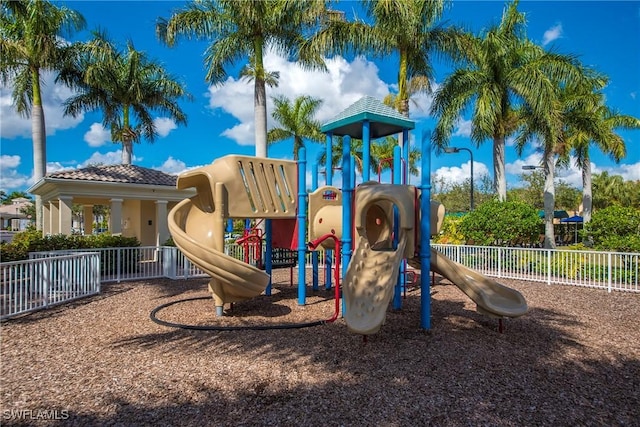 community playground with fence