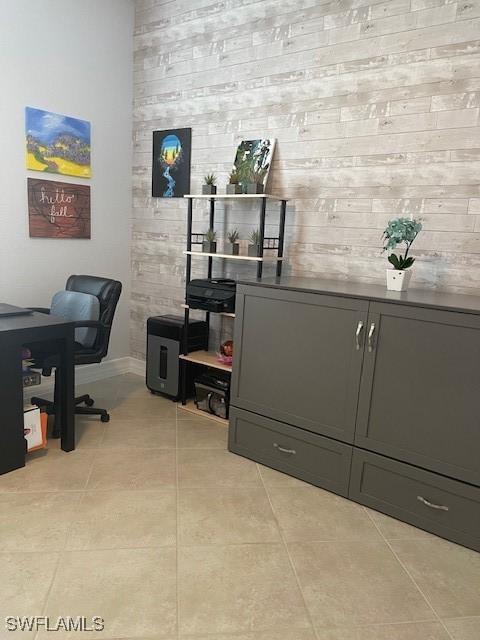 office featuring light tile patterned floors