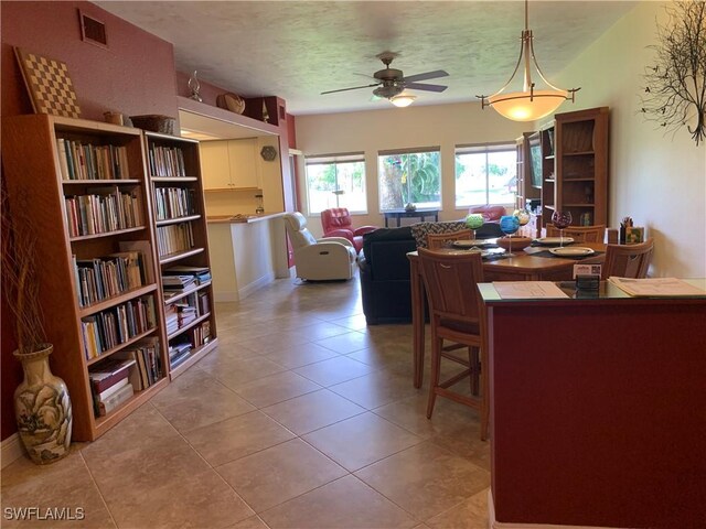 13331 Medinah Cir W Unit 1, Fort Myers, FL 33907 - interior space featuring baseboards, a ceiling fan, visible vents, and light tile patterned floors
