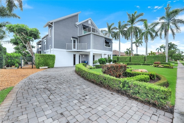 view of property exterior with a garage