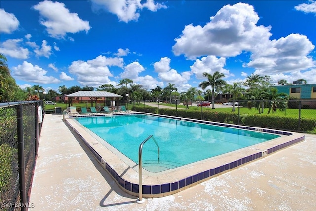community pool with fence