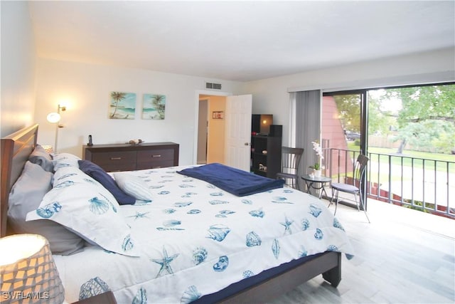 bedroom with access to exterior