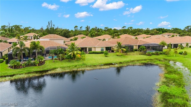 property view of water with a residential view