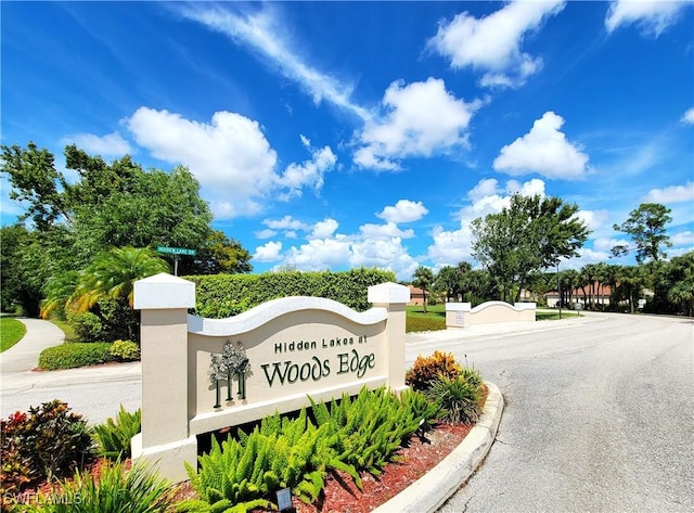 view of community sign