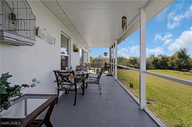 view of sunroom