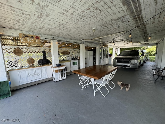 interior space with white refrigerator