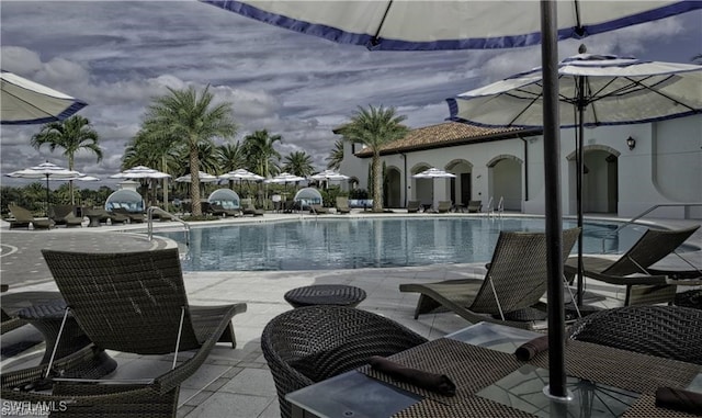 view of pool with a patio area