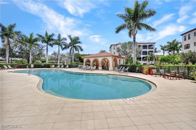 view of pool featuring a patio area