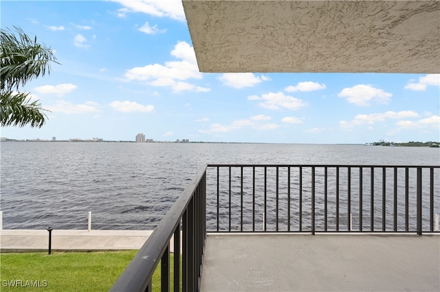 balcony with a water view