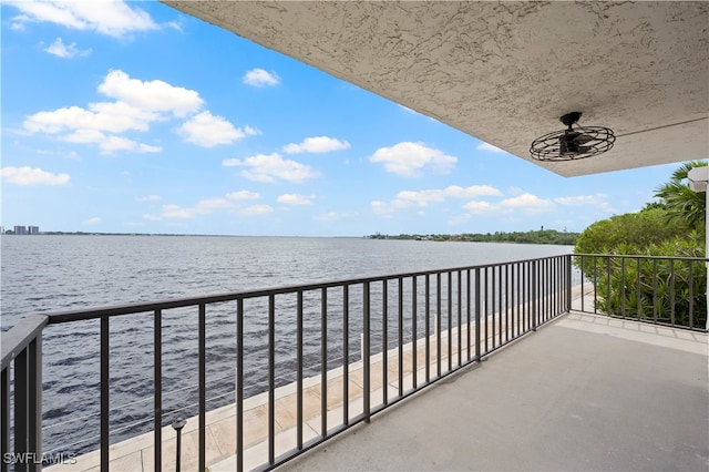 balcony with a water view