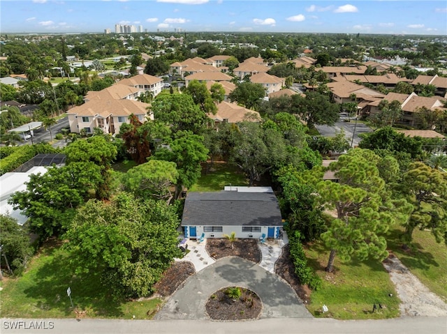 aerial view with a residential view