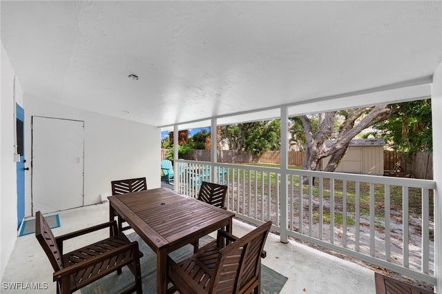 view of sunroom