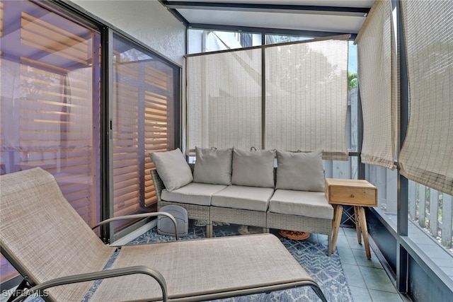 sunroom / solarium with lofted ceiling