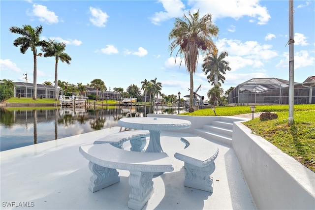 view of home's community featuring a water view