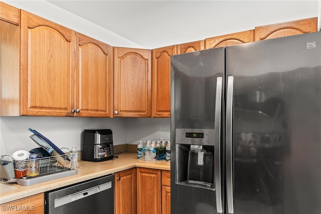 kitchen with appliances with stainless steel finishes