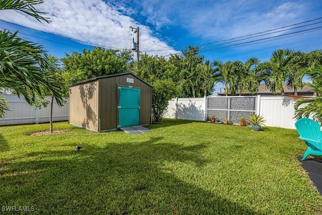 706 SW 9th Ct, Cape Coral, FL 33991 - fenced backyard featuring a shed