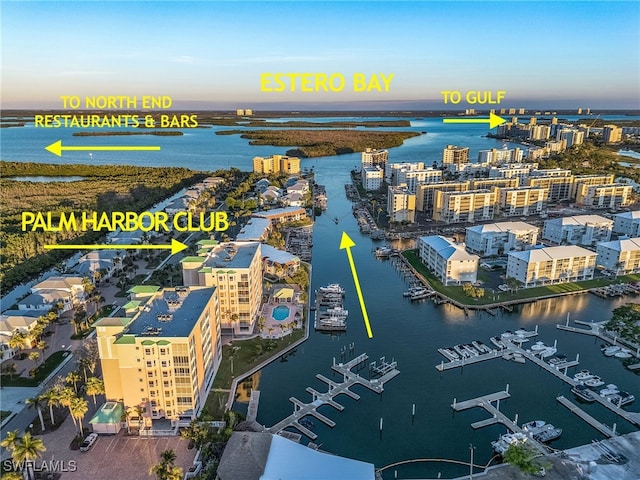 150 Lenell Rd Unit 503, Fort Myers Beach, FL 33931 - drone / aerial view with a water view