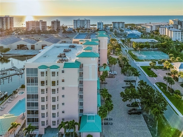 150 Lenell Rd Unit 503, Fort Myers Beach, FL 33931 - birds eye view of property with a water view and a view of city