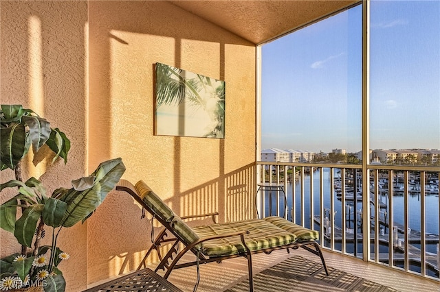 balcony with a water view