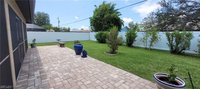 view of yard with a patio