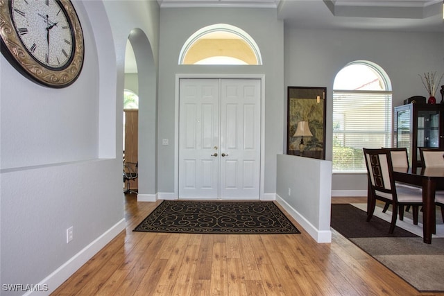 entrance foyer featuring hardwood / wood-style floors