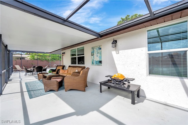 view of patio featuring an outdoor living space