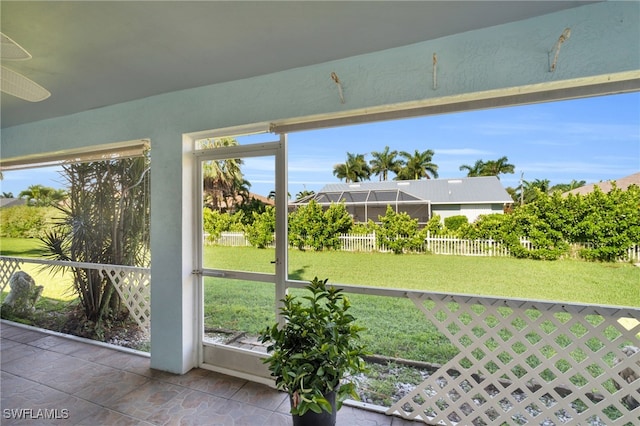 view of unfurnished sunroom