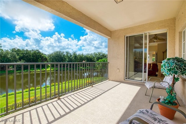 balcony with a water view