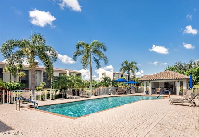 view of pool with a patio area