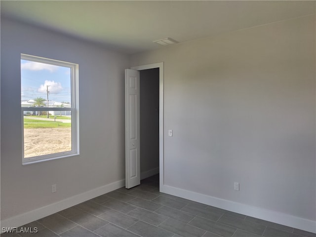 view of spare room