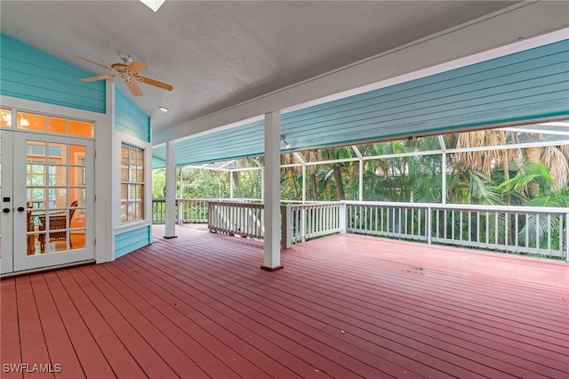 deck with ceiling fan