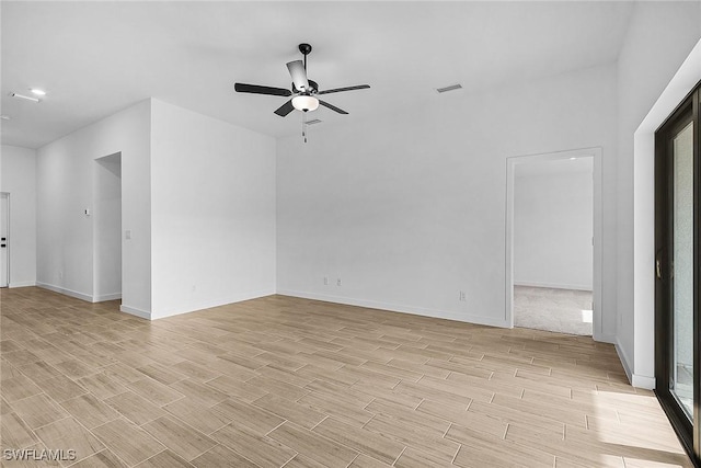 826 Yellowbird Dr, Fort Myers, FL 33913 - spare room with baseboards, recessed lighting, a ceiling fan, light wood-style floors, and visible vents