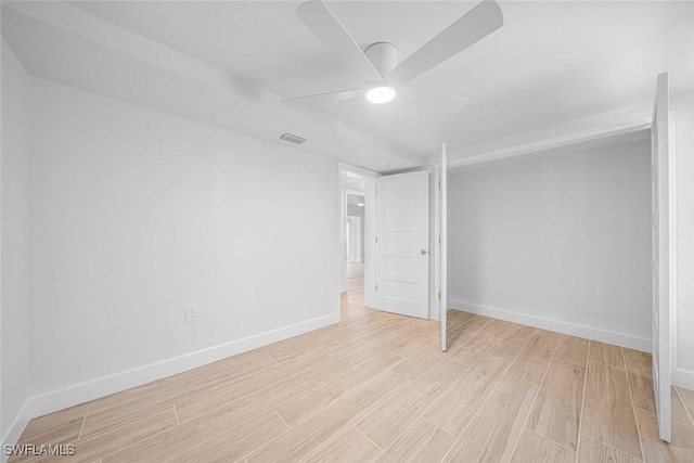 unfurnished bedroom with ceiling fan