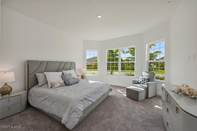 bedroom with carpet floors and baseboards