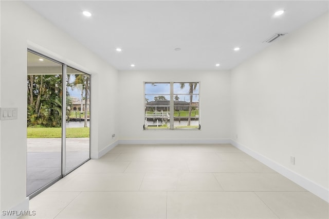 view of tiled spare room