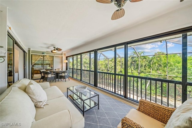 1610 Sabal Sands Rd, Sanibel, FL 33957 - sunroom / solarium with a ceiling fan, outdoor dining space, and an outdoor hangout area
