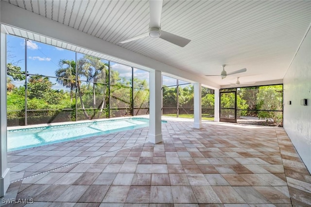 1610 Sabal Sands Rd, Sanibel, FL 33957 - pool featuring ceiling fan, a lanai, and a patio