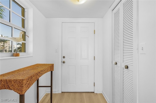 entryway featuring light hardwood / wood-style floors