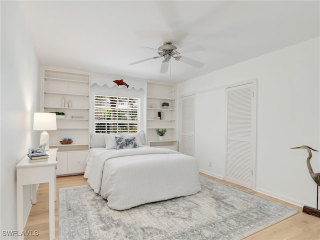 2601 Gulf Shore Blvd N Unit 34, Naples, FL 34103 - bedroom featuring a closet, light wood-style floors, and ceiling fan