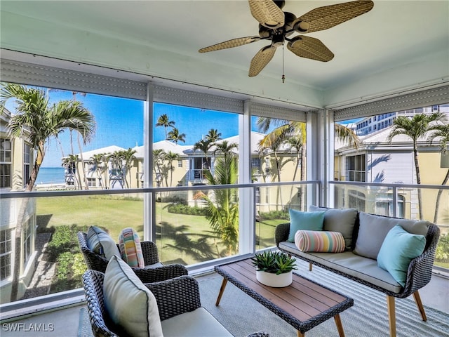 2601 Gulf Shore Blvd N Unit 34, Naples, FL 34103 - sunroom with ceiling fan
